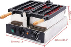1800W Commercial Bubble Waffle Maker, 6 Grids Electric Waffle Maker Non-Stick Stainless Steel Belgian Waffle Iron w/Time & Temper Adjustable|180°Rotating, Large Waffle Machine for Restaurant Party