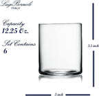 Luigi Bormioli Top Class 12.25 oz Double Old Fashioned Glasses - Set of 6 Elegant Italian-Made Drinkware with Simple Lines Durable Glassware for Whiskey Cocktails, Water, Juice - Great for Gifting