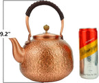 Funmaker Handmade Solid Copper Tea Pot Kettle Stovetop Teapot Thick Hammered Copper Tea Pot Kettle Stovetop Teapot Made for gasstove tops pure copper kettle (Type 7-2200ml)