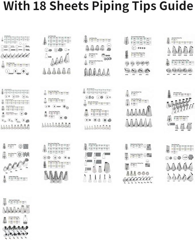 Piping Practice Board Guide Paper Sheets 250+ Icing Practice Sheets Set Cake Decorating Tips Techniques Tutorial (250+ Pattern/Waterproof)