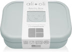 Ali+Oli Silicone Bento Box (Blue) Lunch Box for Kids, Toddlers, Preschoolers & Adults | BPA-Free and Spill-Proof | Ideal for School, and On-the-Go Meals| Perfect for Lunch, Snacks, and Meals