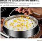 UPKOCH Pasta Strainer Steamer Basket Stainless Steel Vegetable Steamer Basket Insert Chinese Dumpling Rice Cooker Steaming Basket with Handle for Veggie Fish Seafood Cooking 22cm