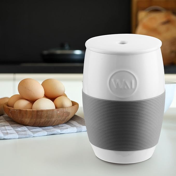 Non-Stick Ceramic Egg Cooker,Quick Scrambled Egg Maker with Silicone Sleeve for Easy Grip and Heat Protection,Microwave Egg Cooker Holds Up to 4 Eggs for Mug Cake, Muffin, Omelet