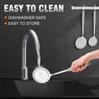 Walfos Fat Skimmer Spoon, 304 Stainless Steel Fat skimmer For Cooking, Fine Mesh Strainer, Food Strainer Fit For Separation Of The Floating Foam, Fat, Grease - Set of 2 Sise