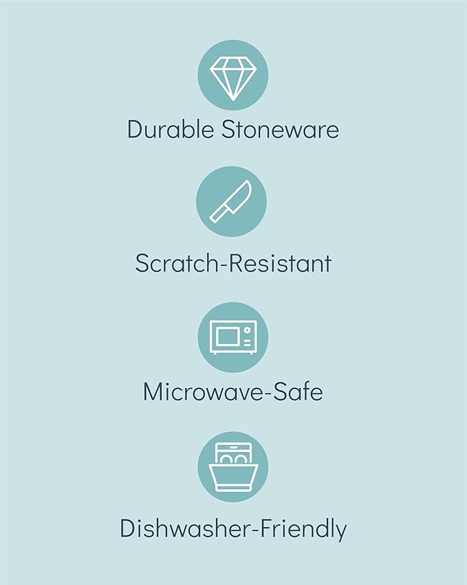 Stoneware Dinnerware Set for 8 People HYGGE 32-Piece - Elegant Scandi Design - Premium Dish Set - Bowl and Plate Set - Tableware for 8 People in a Ribbed Design - Pure Living in Light Brown