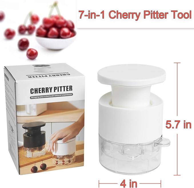 Cherry Pitter Tool Pit Remover, Multiple Cherry Seed Remover, 7 Holes Cherry Stoner Pitter Quick Release, Multiple Cherry Pit Remover Cherries Jam
