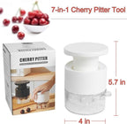 Cherry Pitter Tool Pit Remover, Multiple Cherry Seed Remover, 7 Holes Cherry Stoner Pitter Quick Release, Multiple Cherry Pit Remover Cherries Jam