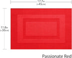 PIGCHCY Placemats Set of 8 Washable Durable Place Mats Vinyl Heat Resistant Non-Slip Table Mats Indoor Outdoor (Passionate Red)