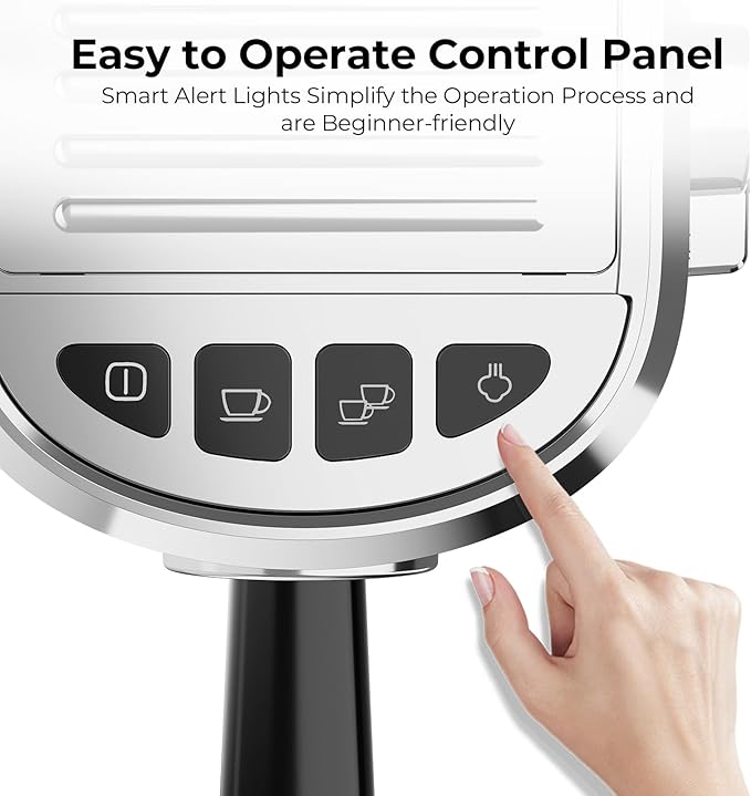 20 Bar Espresso Machine, Compact Espresso Coffee Maker with Milk Frother for Latte/Cappuccino, Auto Clean/34oz Removable Tank/Auto Shut-Off, Espresso Maker for Home/Office, Stainless Steel