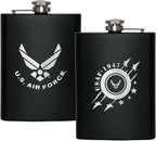 US Air Force 8 oz Flask | Stainless Steel Hip Flask for Liquor | Great USAF Gift Idea for Veterans | USAF 8oz Black Flasks