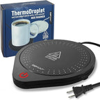 25W Electric Candle Warmer for Coffee Mugs, 75℃ Heating & Auto Shut-Off, Spill-Proof Desk Warmer for Beverages (White) (Black)