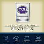 Heritage Pewter TCU Double Old Fashion | Double Rocks Glass 14 OZ for Liquor | Expertly Crafted Pewter Glass
