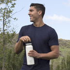 Takeya Originals 40 oz Vacuum Insulated Stainless Steel Water Bottle with Spout Lid, White