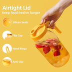 2 Pack Glass Mason Jar Pitcher - 64 oz/2 Quart Wide Mouth Jug with Lid and Pour Spout, Airtight Seal, Leak Proof Iced Tea Pitcher for Sun Tea, Juice, Breast Milk, Cold Beverages, Coffe