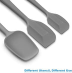 Silicone Spatula 3-piece Set, Ergonomic Handle High Heat-Resistant Spatulas, Non-stick Rubber Spatulas with Stainless Steel Core, Grey