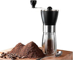 T-mark Manual Coffee Grinder, Portable Adjustable Coffee Grinder Ceramic Burr Grinder for Travel Home