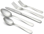 Signature Stainless Steel Flatware 20-Piece Set - Service for 4, Premium Stainless Steel with Weighted Handles, Dishwasher Safe, Everyday or Special Occasion Cutlery (Satin Finish)