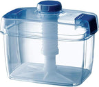 Instant Pickle Maker Vegetable Press Tsukemono Container Rectangle Made in Japan BPA Free (Blue 3.0L)