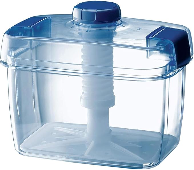 Instant Pickle Maker Vegetable Press Tsukemono Container Rectangle Made in Japan BPA Free (Blue 3.0L)