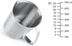 CURTA 18/8 Stainless Steel Measuring Cup with Handle and Pour Lip, Metal Pitcher with Oz and ML marking, 24OZ/700ML- 3 Cup), Heavy-Duty Pitcher