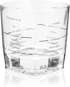 TRUE Cocktail Rocks Glasses with Recipes for Old Fashioned, Mojito, Mint Julep & Caipirinha, Old Fashioned Glasses, Bar Glassware, 8.5 oz, Set of 4