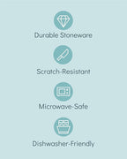 Stoneware Dinnerware Set for 4 People HYGGE 12-Piece - Elegant Scandi Design - Premium Dish Set - Bowl and Plate Set - Tableware for 4 People in a Ribbed Design - Pure Living in Light Brown