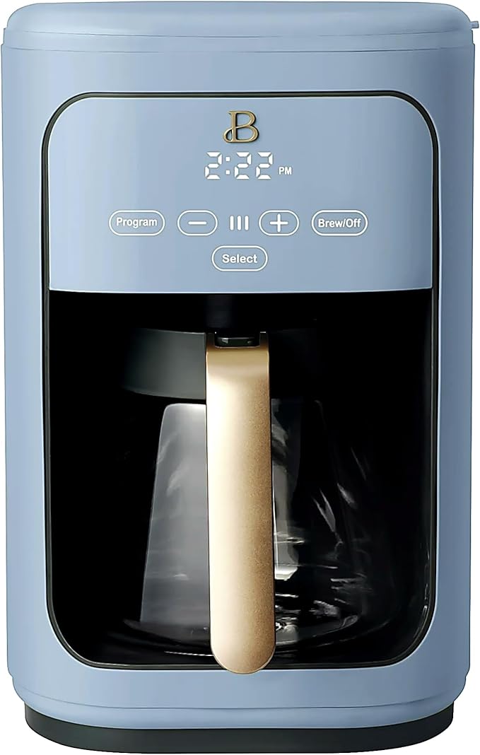 Beautiful Large Capacity 14-Cup Programmable Coffee Maker with 1-4 Cup Mode & Charcoal Filter by Beautiful (Cornflower Blue)