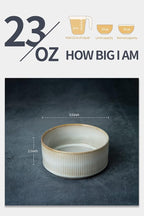 famiware Star Cereal Bowl Set, Soup Bowls Set of 6, Double Reactive Glaze, Stackable, 23 oz Deep Bowls Suitable for Cereal, Popcorn, Oatmeal, Dessert - Dishwasher and Microwave Safe, Cappuccino White