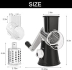 Cambom 5 in 1 Rotary Cheese Grater Hand Crank Cheese Shredder for Fresh Cheese, Vegetable, Nuts,Non-slip Suction Base, Black