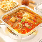 (30 pack) 8x8 inch Air Fryer Square Aluminum foil Cake Baking Pan, High Temperature Resistant Aluminum Foil Bowl Disposable Food Container, Perfect for Cooking, Heating, Storing, Food (With lid)