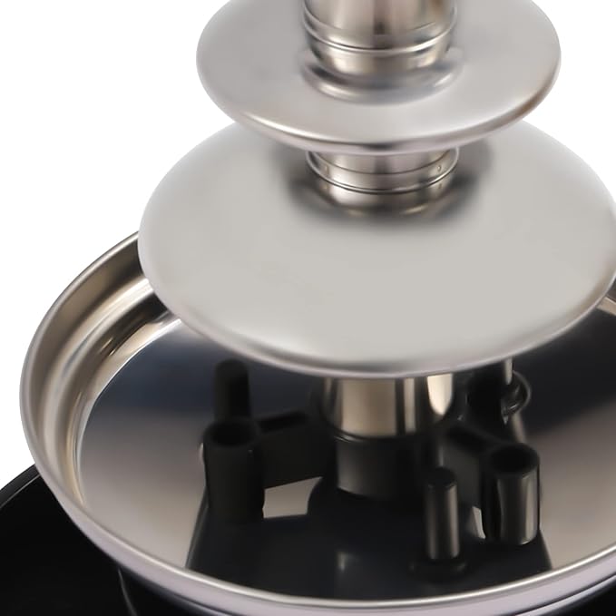 "Classic" Chocolate for Chocolate Fountain, 3 Tier Heated Chocolate Melts Dark Dipping Chocolate Electric Fondue Machine for Party, Wedding, Events (3 Tier Black Chocolate Fountain)