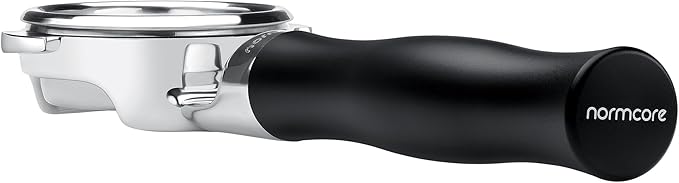 Normcore 58 mm Silm Bottomless Portafilter, Naked Portafilter with Black Anodized Aluminum Fits La Marzocco, 18 g Precision Double shot Basket Included