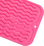 Silicone Dish Drying Mat for Multiple Usage,Easy clean,Eco-friendly,Heat-resistant Silicone Mat for Kitchen Counter or Sink,Refrigerator or Drawer Liner Rose S 12 inches x 6 inches