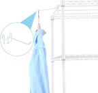 4 Pcs Accessory Hooks for Wire Shelving with Rubber Cover Heavy Duty Metal Hooks for Hanging Kitchen Utensils Wire Shelf Accessories Room Organization (White)