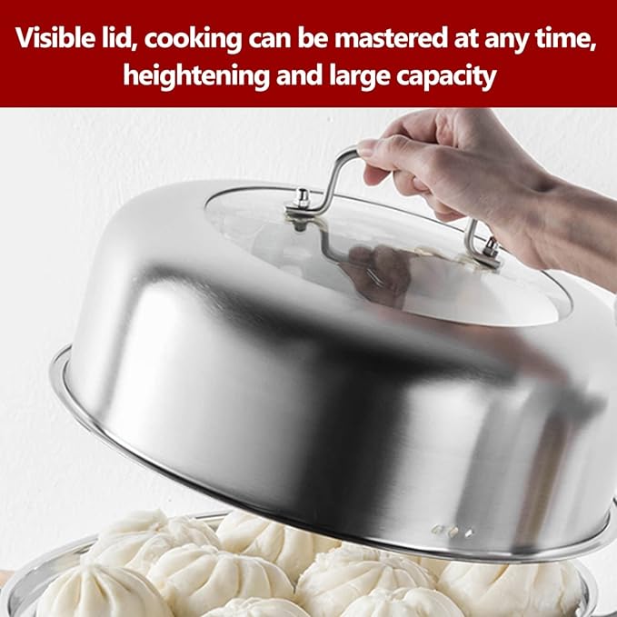 Stainless Steel Steamer Food Steamer Basket Double Boiler for Stove Top Pasta Pot Cookware Set for Kitchen Cooking