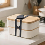 Silicone Latch Strap for Slow Cooker Lid, Pot, Bento Box, 21.65 in Reusable Elastic Self-Lock Silicone Tie for Bundling or Organizing Curtain, Cords, Yoga Mat, Camping Mat, 2pcs (Gray&Gray)