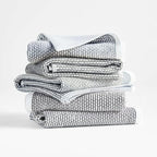 Realm 100% Cotton Dobby Textured Kitchen Dish Cloths | Jet Black 13" x 13" Inch 100% Soft, Plush & Absorbent Quick Drying Dish Towels (6 Pack)