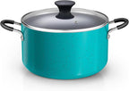 Cook N Home Nonstick Stockpot with Lid 6-Quarts, Professional Cooking Soup Pot, Casserole Cookware, Turquoise
