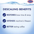Urnex Dezcal Coffee and Espresso Machine Descaler Activated Scale Remover - 900g Bottle - Fast Effective Descaling Of Boilers and Heating Elements Faucets Spray Heads Milk Systems