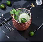 RRRuo Horse Cocktail Reusable Picks Martini Picks Fruit Toothpicks for Appetizers Olives Brandied Cherries Skewers 8 pieces (Gold)