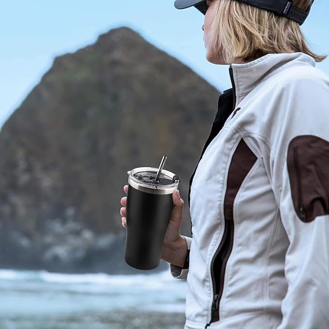 25 Pack 30oz Stainless Steel Tumblers Bulk Reusable Travel Mugs with Lid, Double Wall Powder Coated Coffe Cup for Home, Office, Outdoor Suitable for Vehicle Cup Holders White