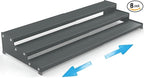 Expandable Spice Rack Storage organizer with 3-Tier step shelf cabinet,seasoning racks organizion.Great for Kitchen countertop shelves,Bathroom,dressing table,Cupboard,Pantry and more(1pack/Gun-gray)