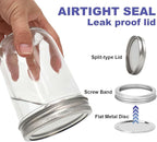 Wide Mouth Mason Jars 16 oz with Lids, Glass Jars with Airtight Lids and Band, Safe for Canning, Food Storage, Pickling, Overnight Oats Container, Pint Size (Pack of 12)