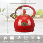 3Quart Whistling Tea Kettle Classic Teapot Stainless Steel Teakettle with Cool Grip for Stovetop