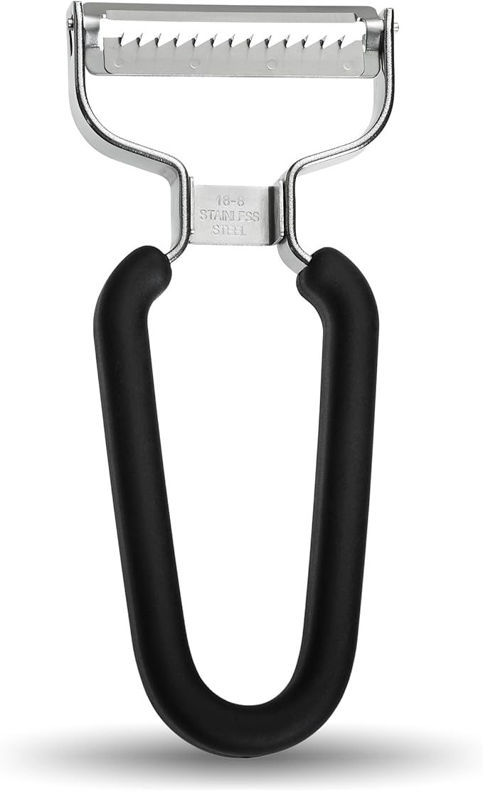 Lurch Germany Julienne Vegetable Y Peeler 5.1 x 2.3 Inches / 13 cm x 6 cm | Stainless Steel Cutter & Slicer for Carrot, Potato & Apple | Veggie Zoodles Maker | Non-slip Comfortable Handle - Black