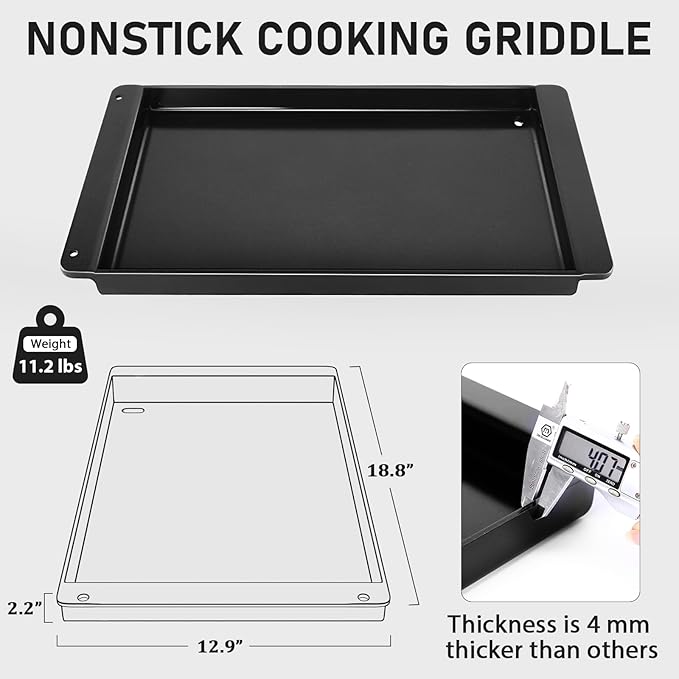 Utheer Ceramic Grill Griddle Insert for Geneis II Grills, Griddle Insert for Weber 7599, Fits Weber Genesis II 300/600 & Genesis 300 (2025+), Nonstick Griddle, Easy Clean, Rust-Resistant