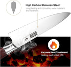 8 Inch Chef Knife for Cooking, Super Sharp High Carbon Stainless Steel Kitchen Knife, Professional Japanese Knife with Durable Wood Handle