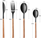 Stainless Steel Flatware Set for 4, Cutlery Utensils Set Include Knives/Forks/Spoons Service for 4, Mirror Polished and Dishwasher Safe (black)