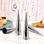 Guowall Cream Horn Mold, Stainless Steel Ice Cream Cone and Tubular Shaped Reusable Pastry Mould for Baking, DIY Tool for Cannoli Tubes Croissant Baking Brioche Rolls (20pcs)