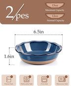 NUTRIUPS 6.5 Inch Ceramic Mini Pie Pans Set of 2, Pot Pie Baking Dishes, Small Pie Pans Oven Safe